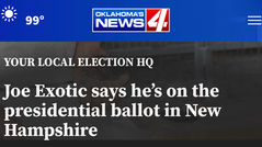 Joe Exotic says he’s on the presidential ballot in New Hampshire