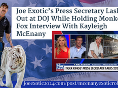 Joe Exotic’s Press Secretary Lashes Out at DOJ While Holding Monkey in Fox Interview With Kayleigh