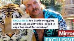 Joe Exotic struggling and 'losing weight' while locked in cage 'too small for monkeys'