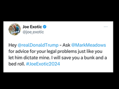 Joe Exotic Taunts Trump From Prison: 'I Will Save You A Bunk And A Bed Roll'